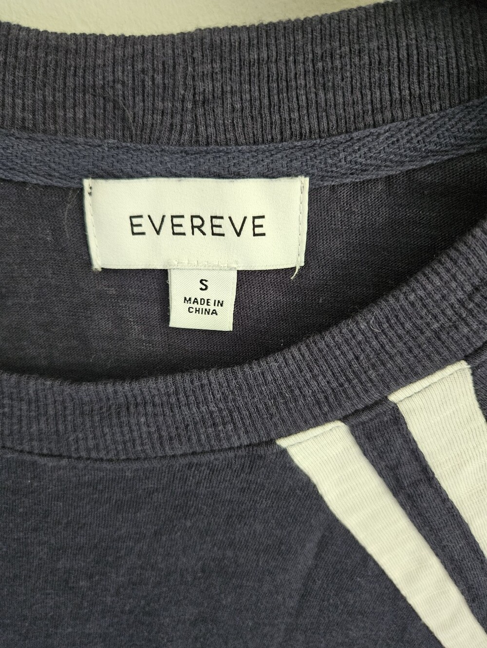 Evereve Top Athletic Stripe Long Sleeve Navy Top - Picture 4 of 5